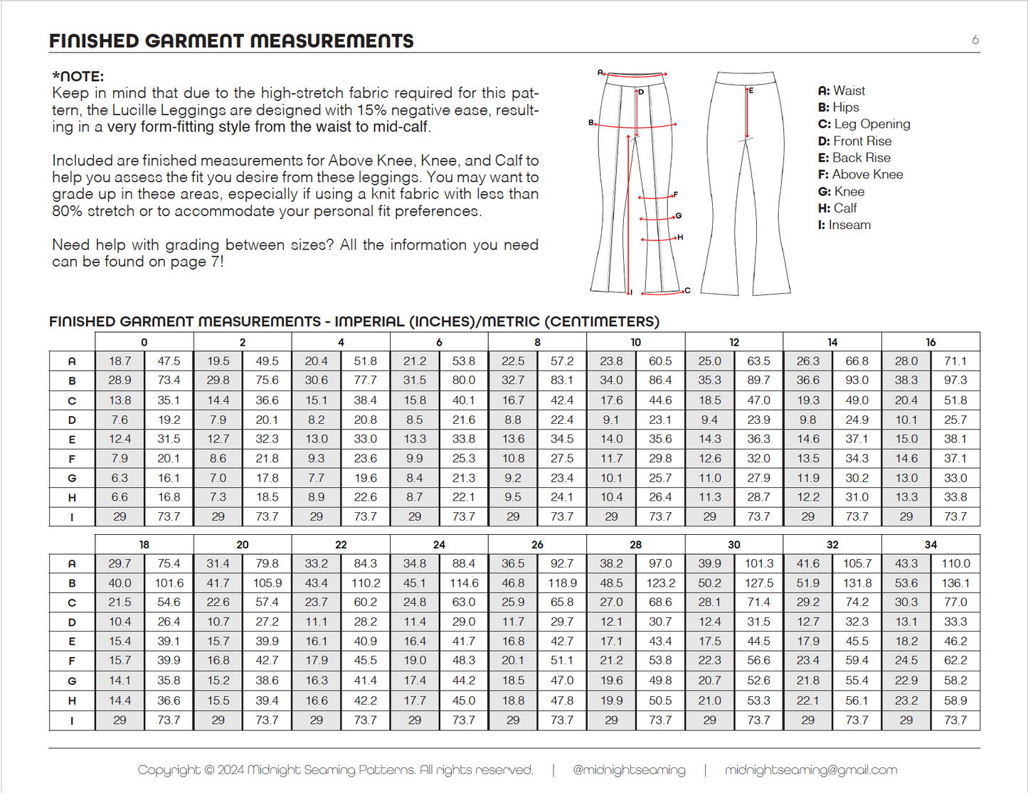 Lucille Leggings Digital Sewing Pattern